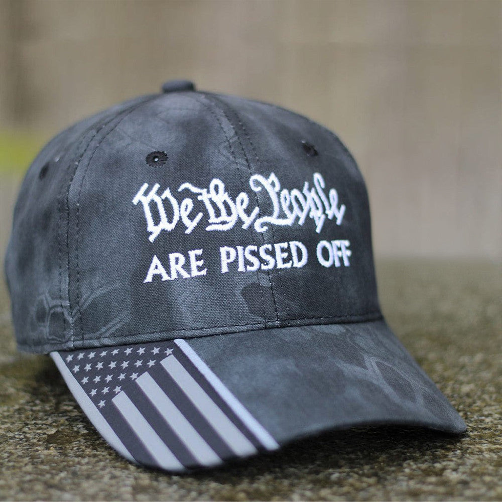 We The People Are Pissed Off Embroidered Camo Hat American Patriot Hat Gifts For Husband