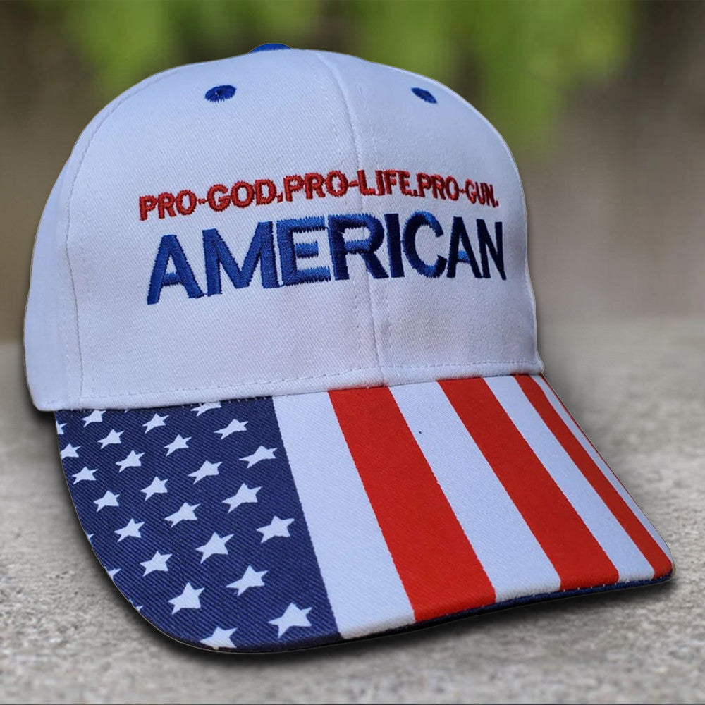 Pro God Pro Life Pro Gun American Embroidered Hat Patriotic Hat Gifts For Gun Lovers