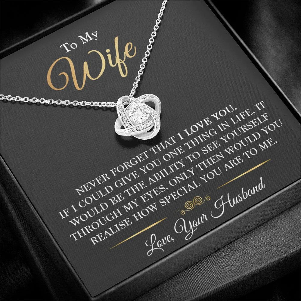 To My Wife Love Knot Necklace With Message Card For Wife Mothers Day Jewelry Sale 2024