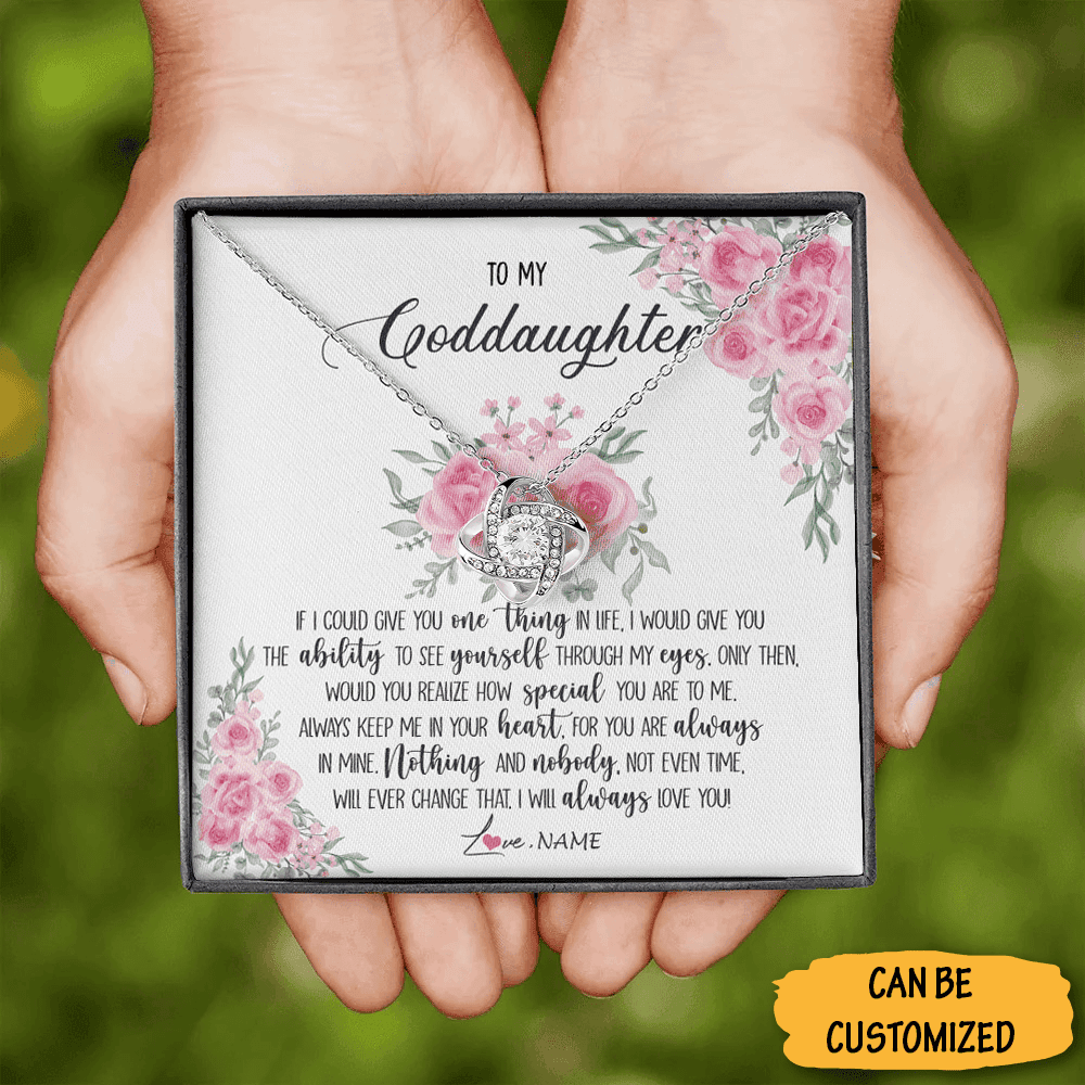 Personalized To My Goddaughter Love Knot Silver Necklace Godmother And Goddaughter Necklace Gift Ideas