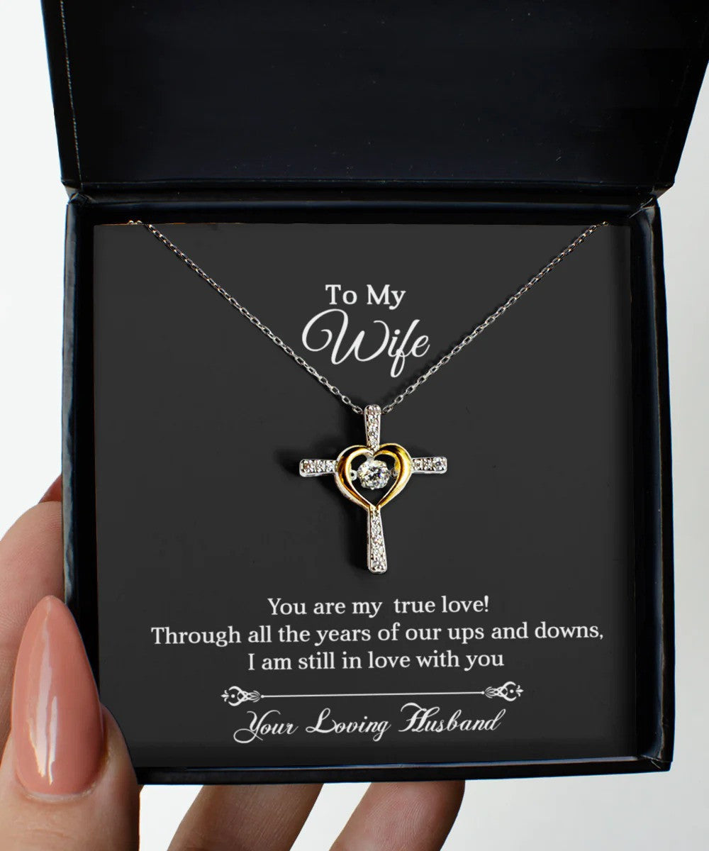 Mother's Day Gifts For Wife To My Wife Necklace Heart Cross Necklace From Your Loving Husband