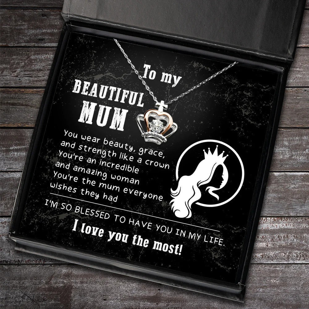 To My Beautiful Mum Crown Necklace Queen Crown Pendant Mothers Day Presents 2024