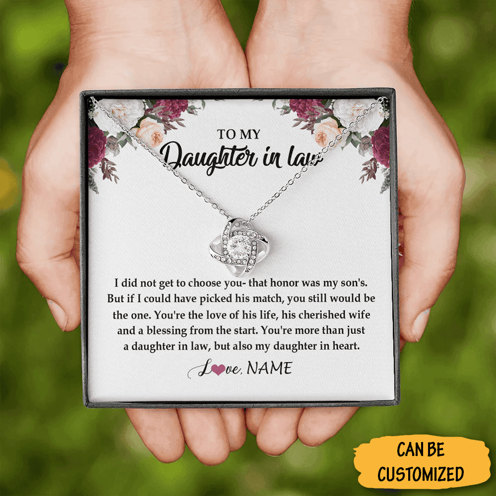 Personalized To My Daughter In Law Necklace Love Knot Necklace Gifts To Give Daughter In Law For Christmas