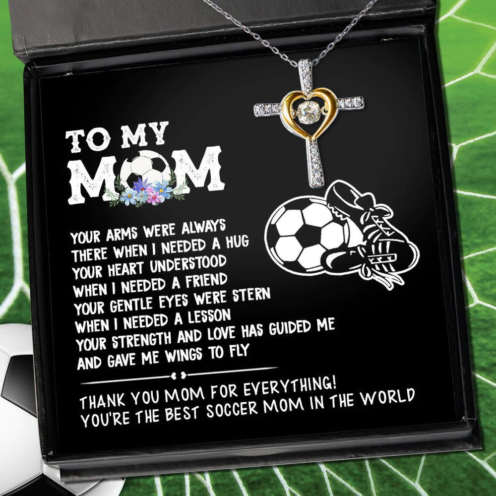 Best Mothers Day Gifts 2024 To My Mom Cross Heart Necklace Soccer Mom Necklace