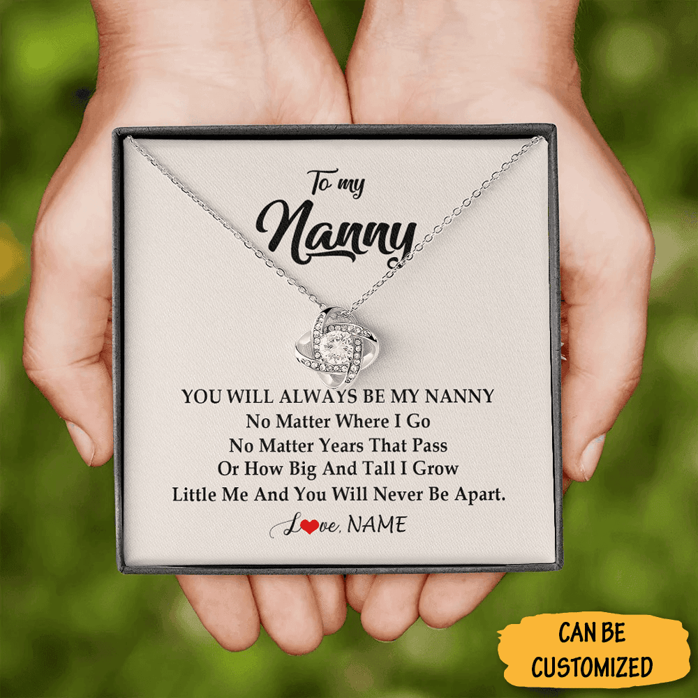 Personalized To My Nanny Necklace Love Knot Pendant Necklace Personalised Jewellery For Nanny