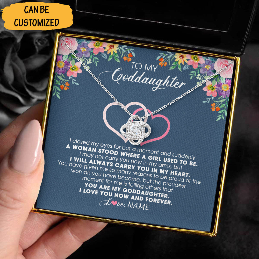 Custom To My Goddaughter Love Knot Necklace Sterling Silver Love Knot Pendant Necklace Goddaughter Christmas Gifts Custom To My Goddaughter Love Knot Necklace Sterling Silver Love Knot Pendant Necklace Goddaughter Christmas Gifts