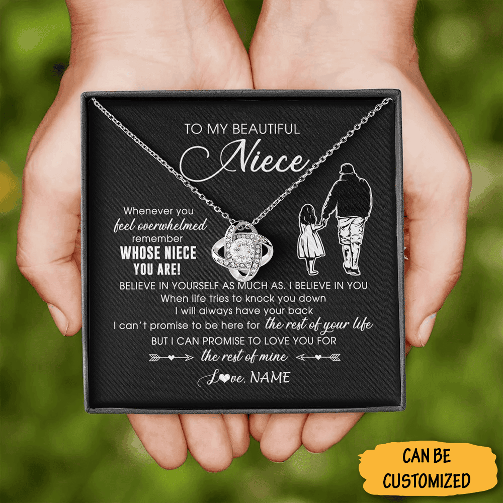 Personalized To My Niece Love Knot Necklace Love Knot Pendant Necklace Birthday Gifts For Uncle From Niece