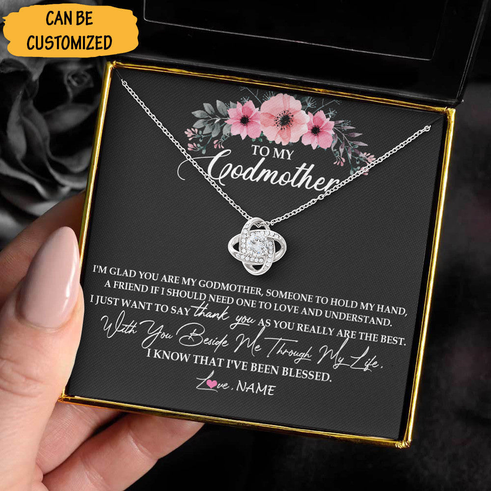 Personalized To My Godmother Love Knot Silver Necklace Jewellery Personalised Godmother Gifts From Godchild