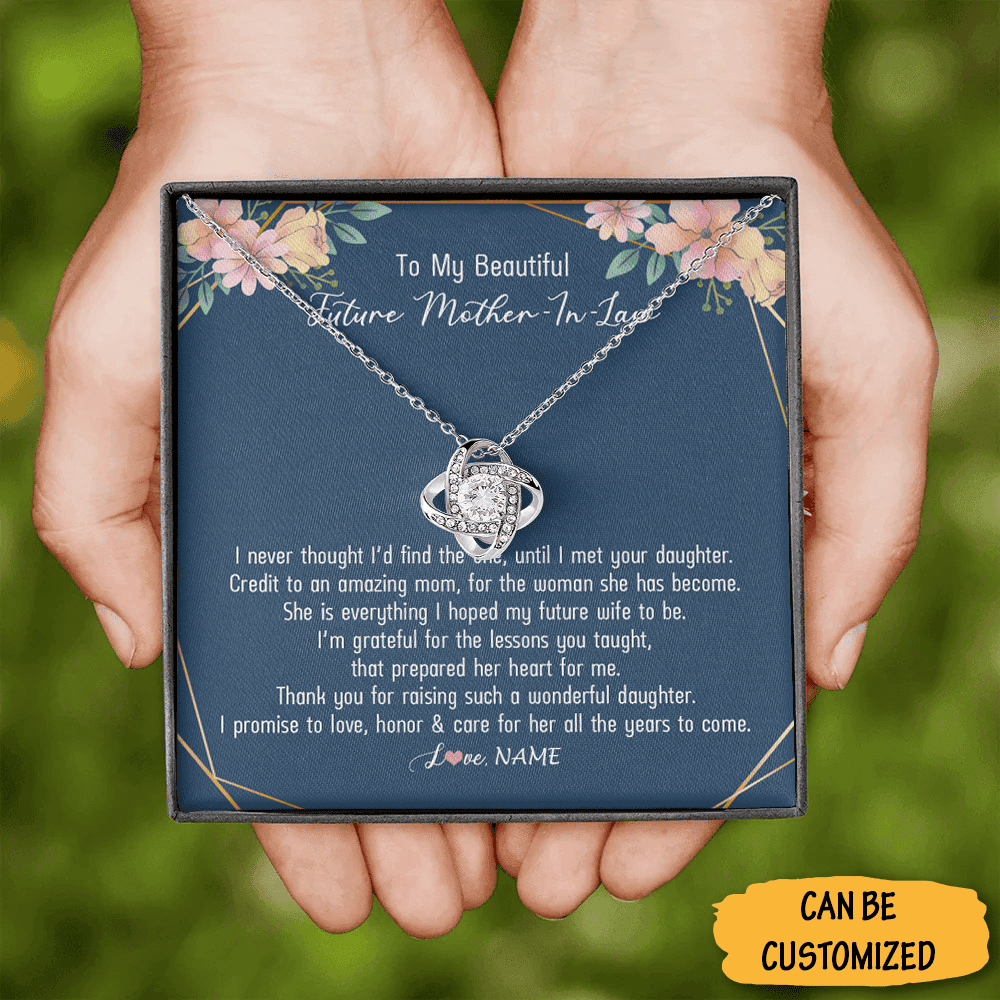 Personalized To My Future Mother In Law Necklace Love Knot Necklace Christmas Gifts For Future Mother In Law