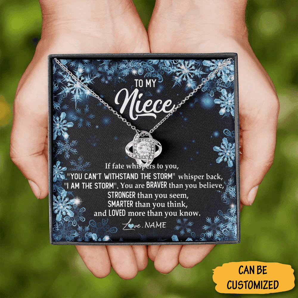 Personalized To My Niece Love Knot Necklace From Aunt Uncle Sentimental Niece Christmas Gifts