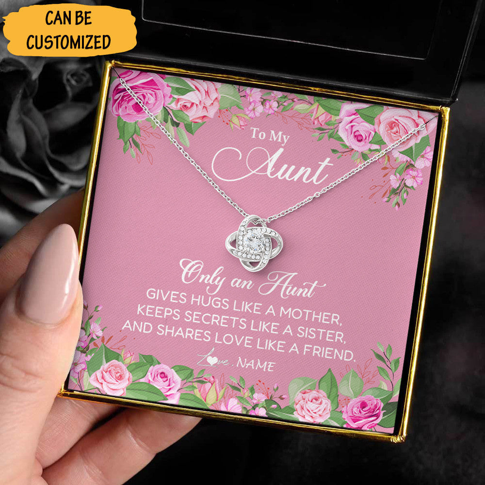 Personalized To My Aunt Necklace Love Knot Necklace Jewelry Box Best Birthday Gift Ideas For Aunt