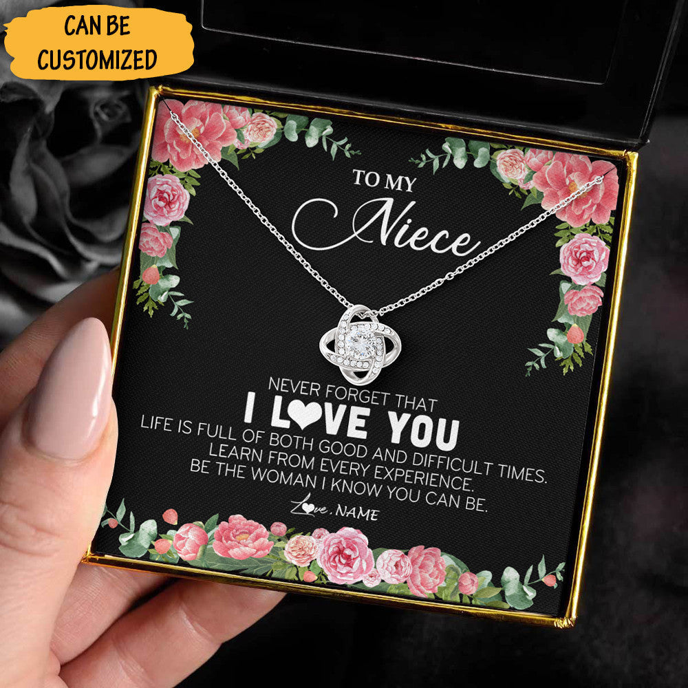 Customized To My Niece Love Knot Necklace I Love You Necklace Love Knot Pendant Jewelry For Niece Presents