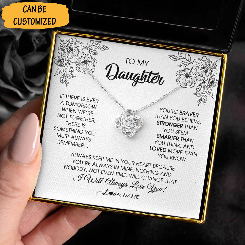 Personalized My Beautiful Daughter Love Knot Necklace Jewellery Best Gift To Daughter On Her Birthday