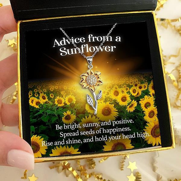 Advice From A Sunflower Gold Sunflower Necklace Mother's Day Gifts Necklace