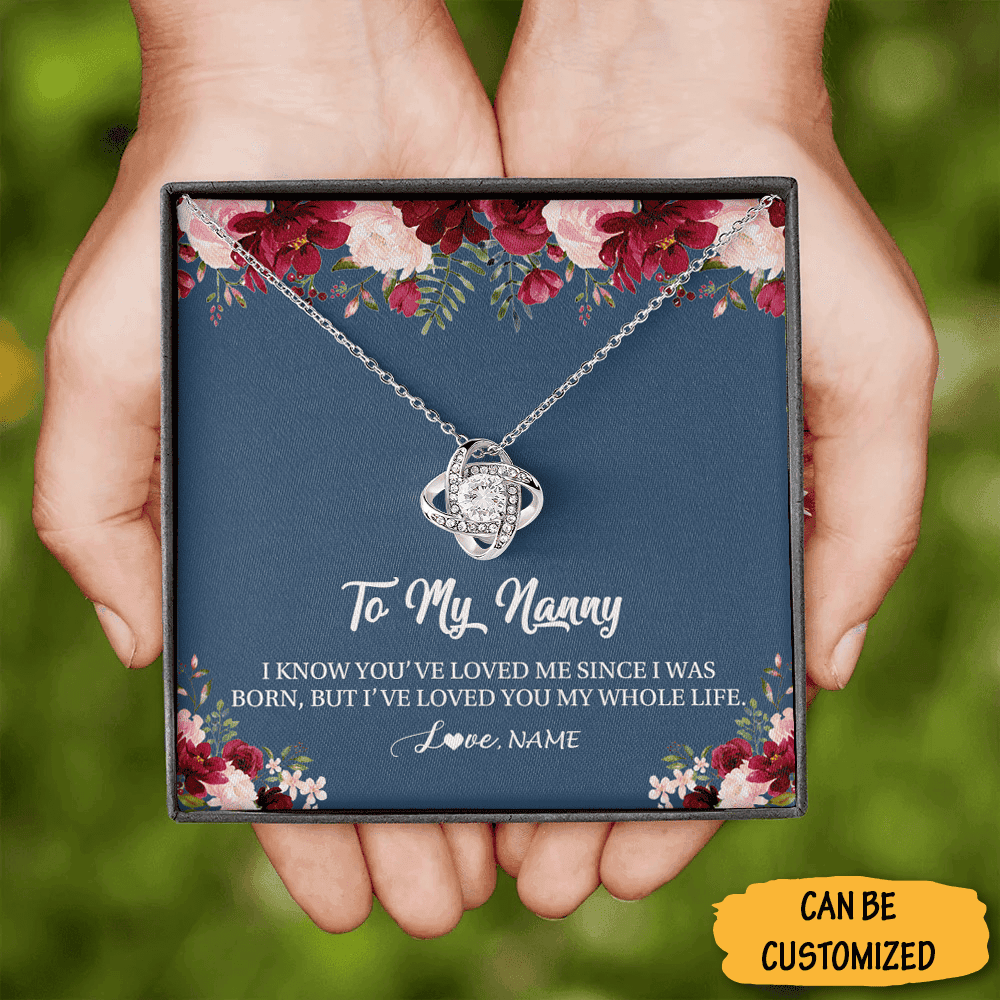 Personalized To My Nanny Necklace Love Knot Pendant Sterling Silver Nanny Necklace Jewellery Gifts