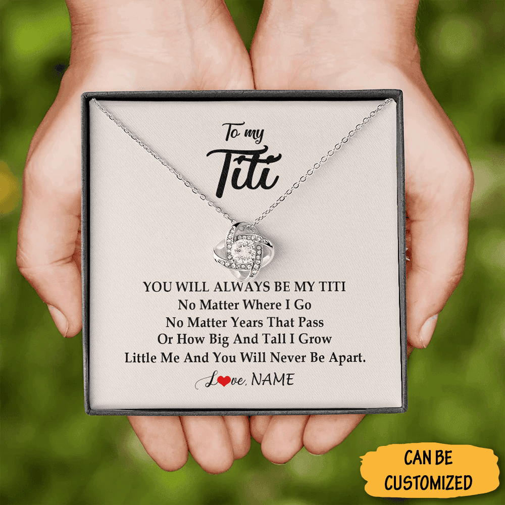 Custom To My Titi Necklace Sterling Silver Love Knot Pendant Necklace Necklace Best Titi Personalized Gifts