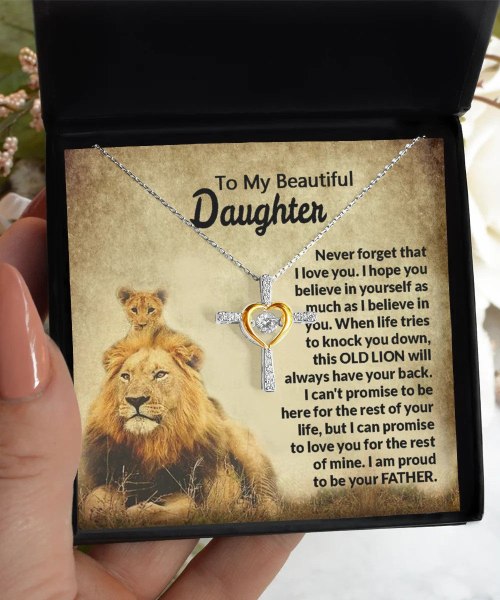 To My Beautiful Daughter Cross Heart Necklace Daughter Necklace Good Mothers Day Gifts