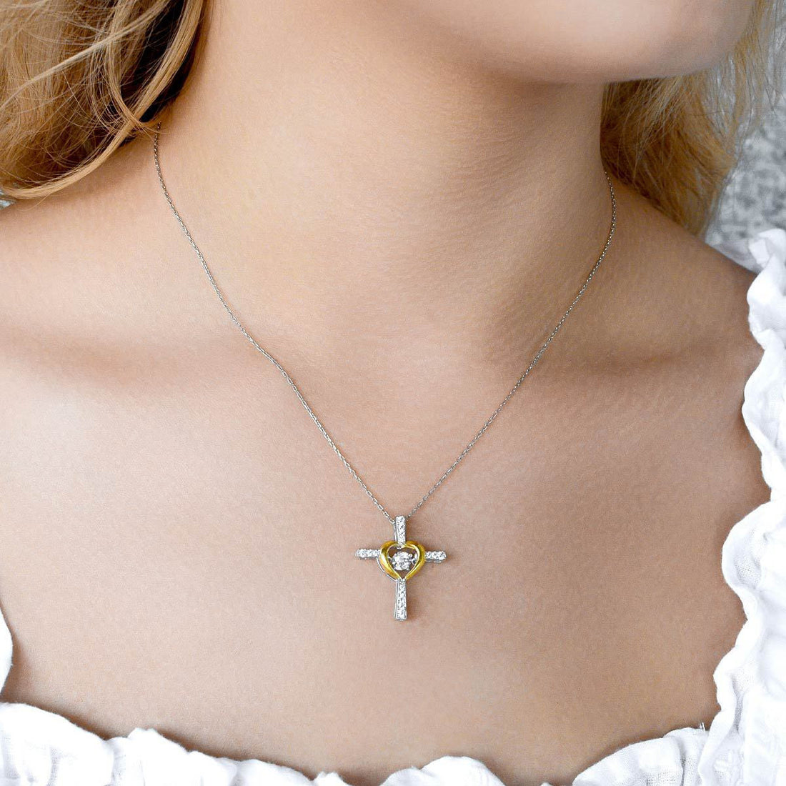 You Are Strong Heart Cross Necklace You Are Strong Necklace Mother's Day Gifts For Daughter