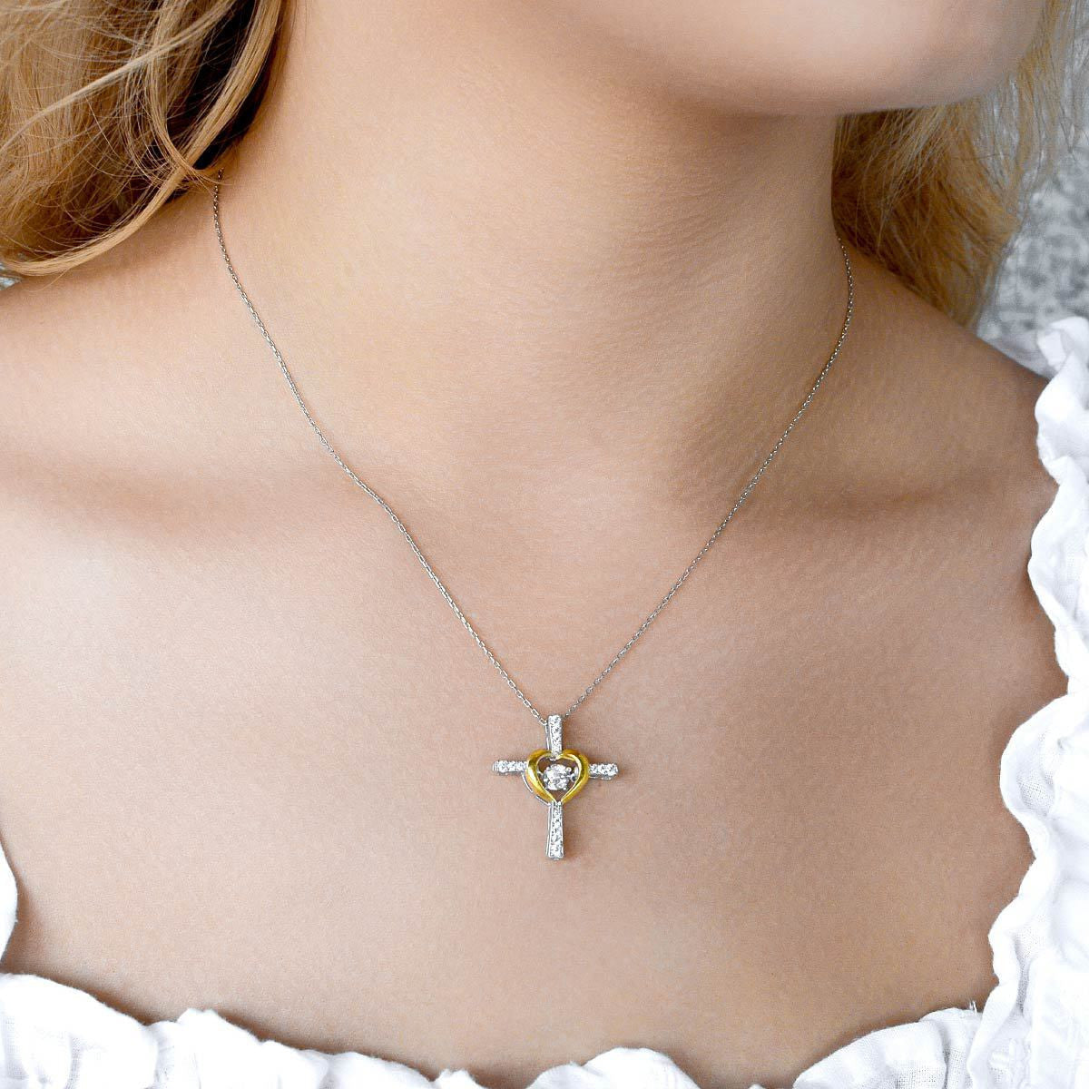 You Are Strong Heart Cross Necklace You Are Strong Necklace Mother's Day Gifts For Daughter