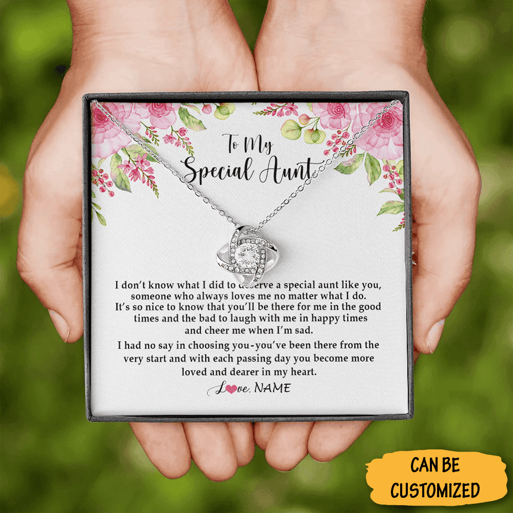 Personalized To My Beautiful Aunt Love Knot Necklace Pendant To My Aunt Necklace Love Knot Pendant Jewellery Gifts