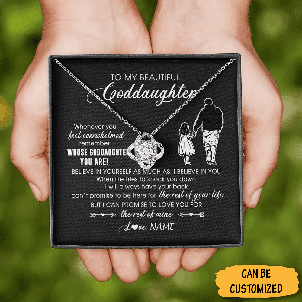 Personalized To My Beautiful Goddaughter Love Knot Necklace Best Christmas Goddaughter Gifts From Godfather