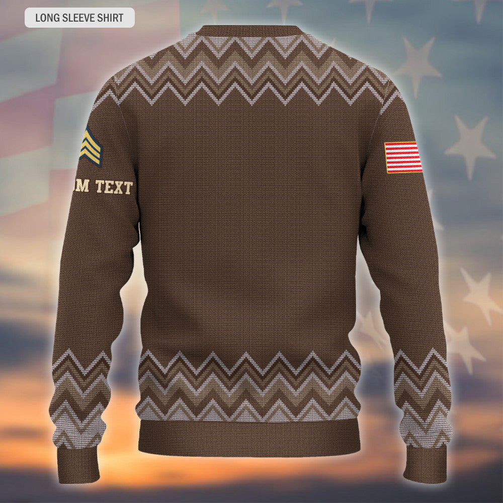 Custom Eagle US Army Veteran Ugly Christmas Sweater Patriotic Veteran Christmas Gifts
