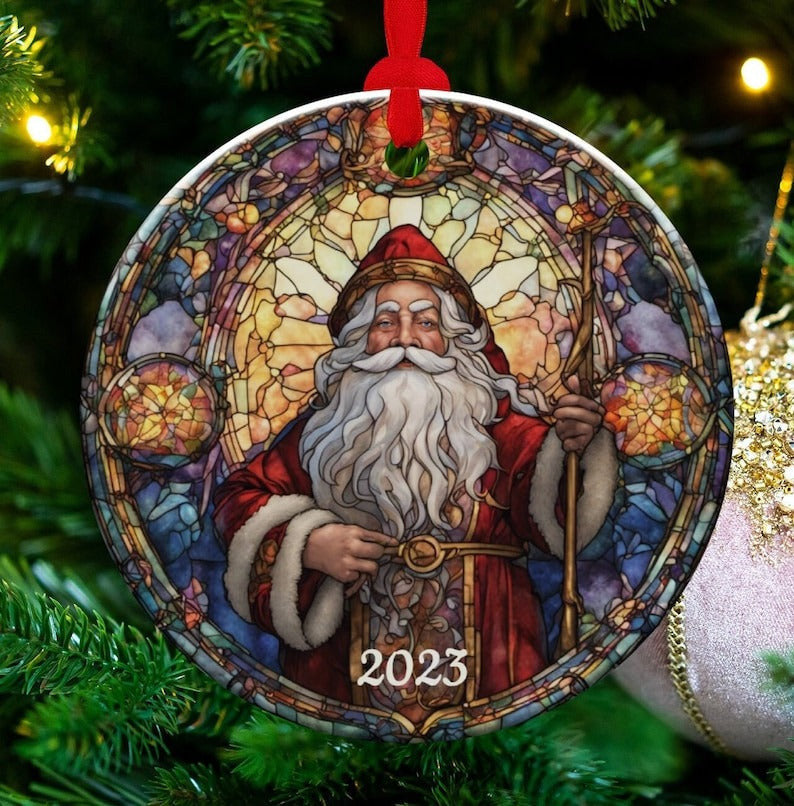 Santa Christmas Ornament Christmas Tree Decorations Ceramic Ornament Gifts For Holidays