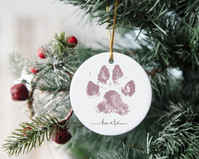 Personalized Pet Paw Christmas Ornament Xmas Tree Ornaments Gifts For Pet Lovers
