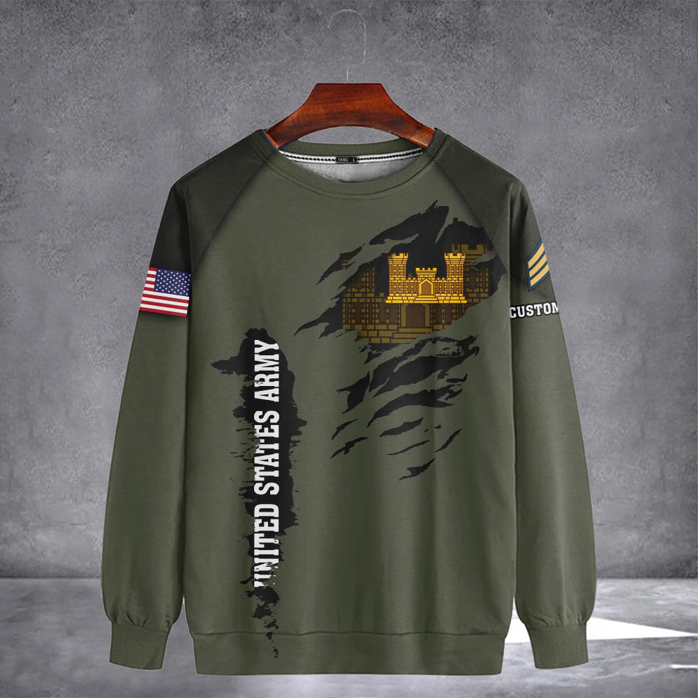 Custom Army Combat Engineer Sweatshirt Military Sweatshirt Gifts For Army Boyfriend