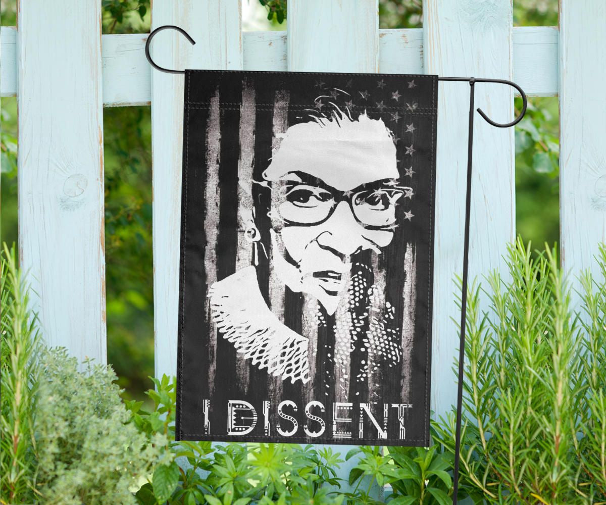 Ruth Bader Ginsburg I Dissent American Flag RBG Dissent Quotes Lawn Flag Unique Yard Ornaments