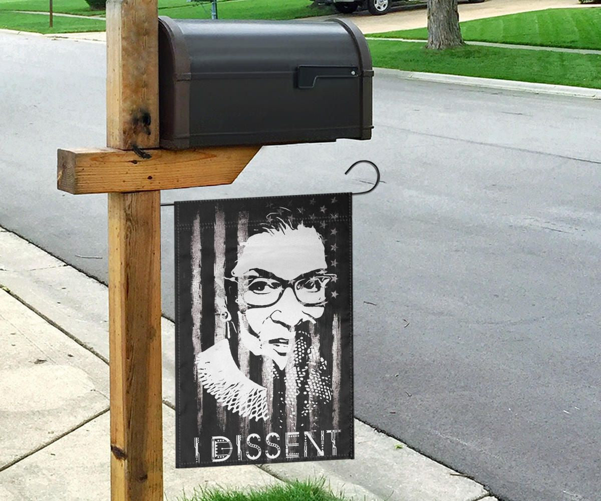 Ruth Bader Ginsburg I Dissent American Flag RBG Dissent Quotes Lawn Flag Unique Yard Ornaments