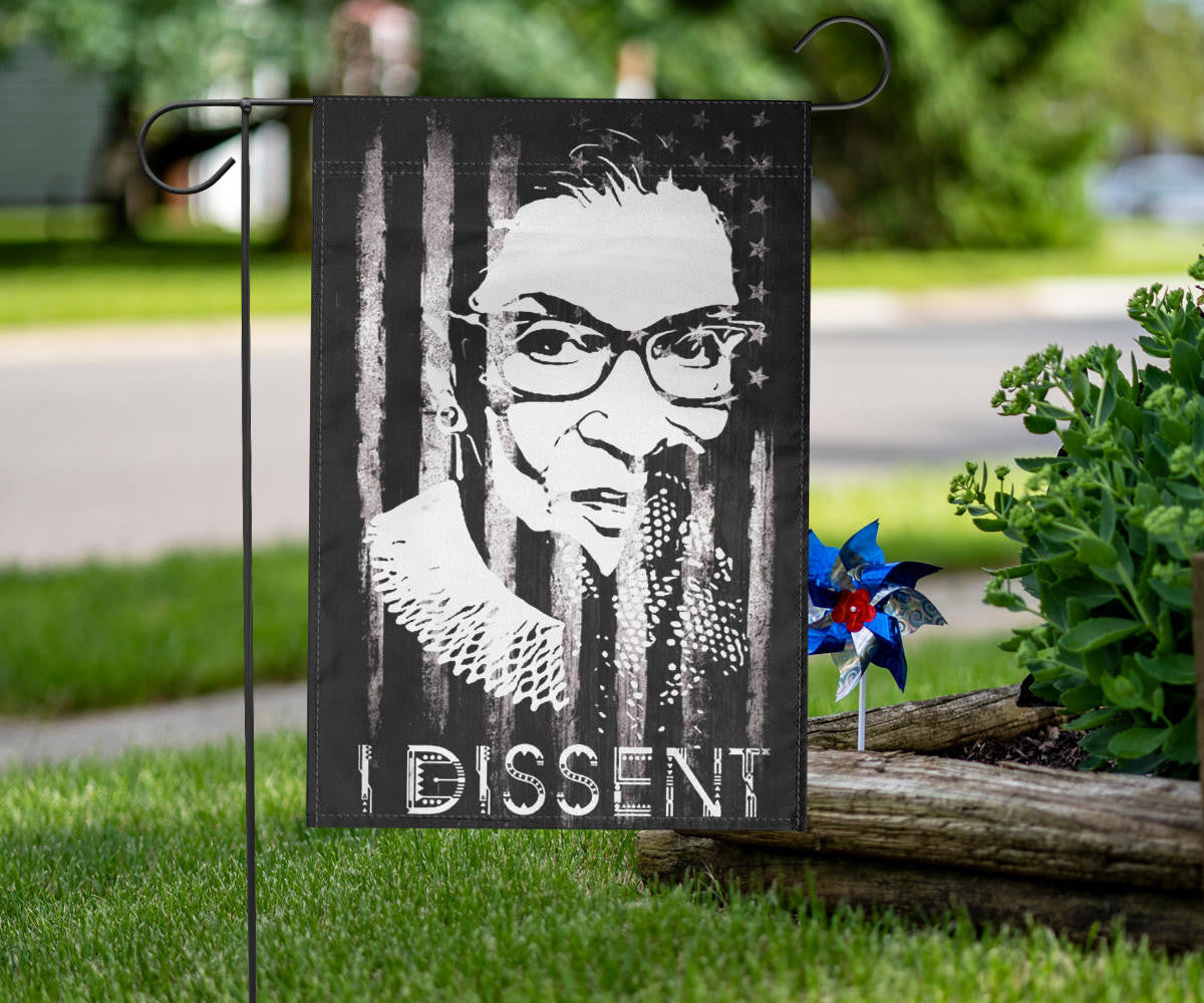 Ruth Bader Ginsburg I Dissent American Flag RBG Dissent Quotes Lawn Flag Unique Yard Ornaments