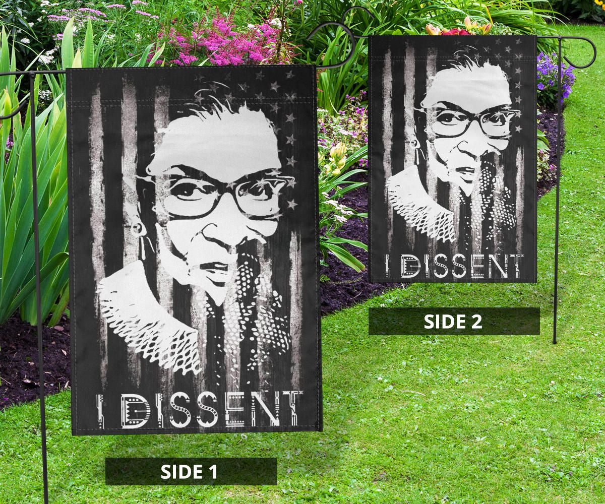 Ruth Bader Ginsburg I Dissent American Flag RBG Dissent Quotes Lawn Flag Unique Yard Ornaments
