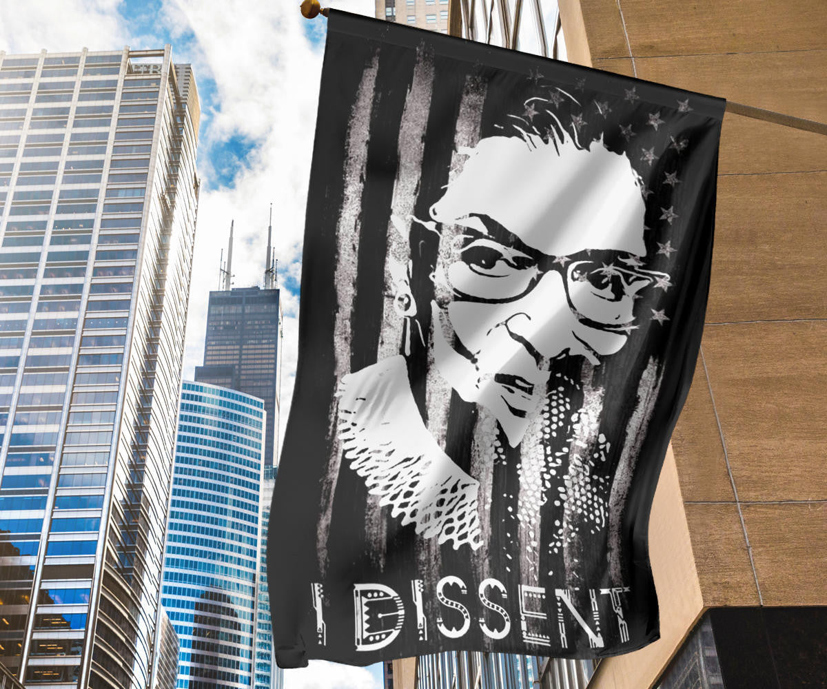 Ruth Bader Ginsburg I Dissent American Flag RBG Dissent Quotes Lawn Flag Unique Yard Ornaments
