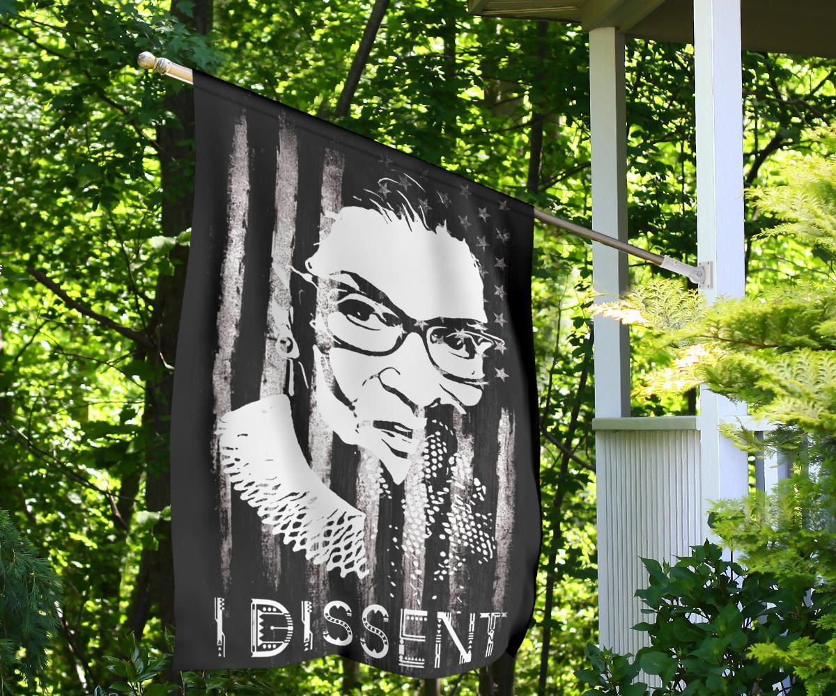 Ruth Bader Ginsburg I Dissent American Flag RBG Dissent Quotes Lawn Flag Unique Yard Ornaments