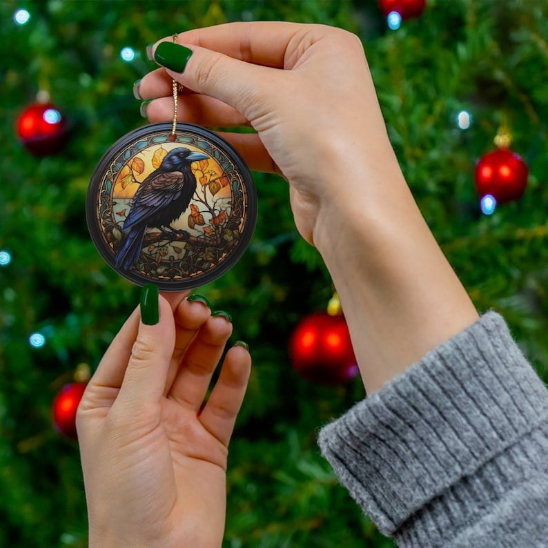 Raven Ornament Raven Christmas Tree Ornaments Gifts For Yule Christmas