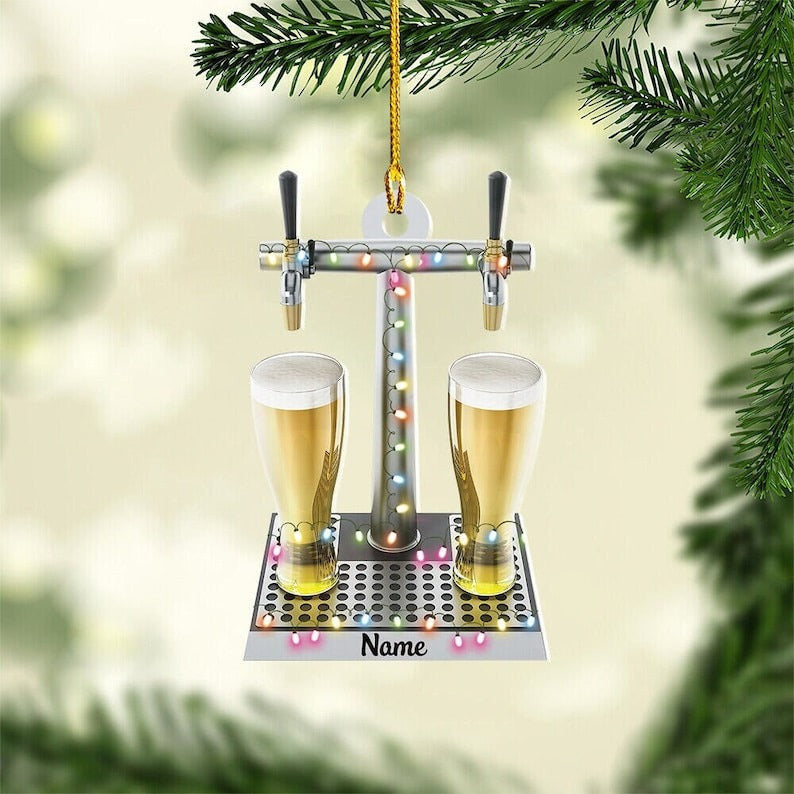 Personalized Bar Beer Tap Ornament Christmas Tree Ornaments Gifts For Beer Lovers