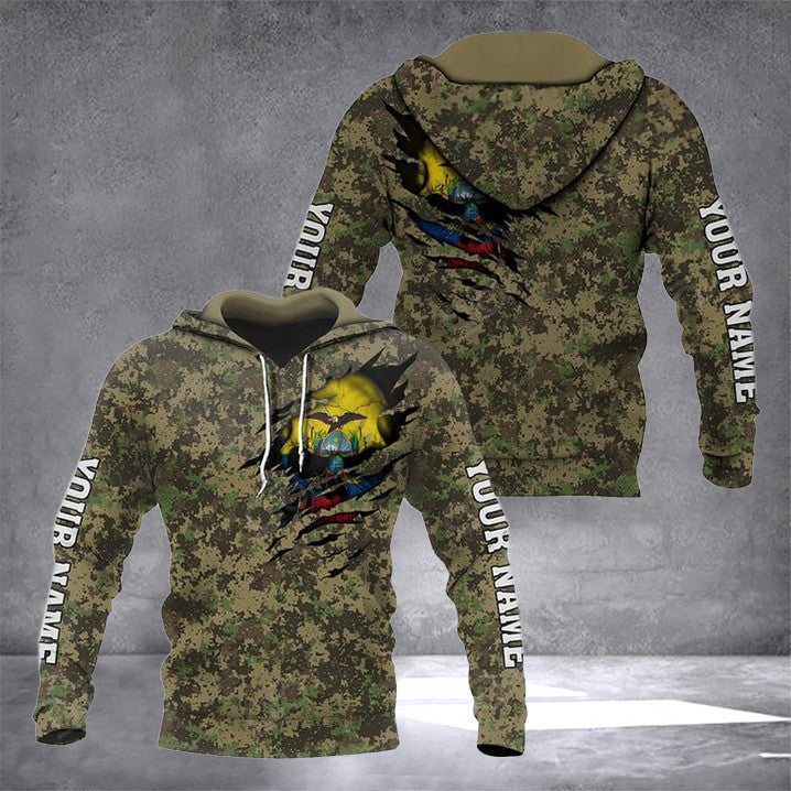 Custom Ecuador Flag Skull Camouflage Hoodie Men Ecuador Clothing Gifts For Ecuadorians