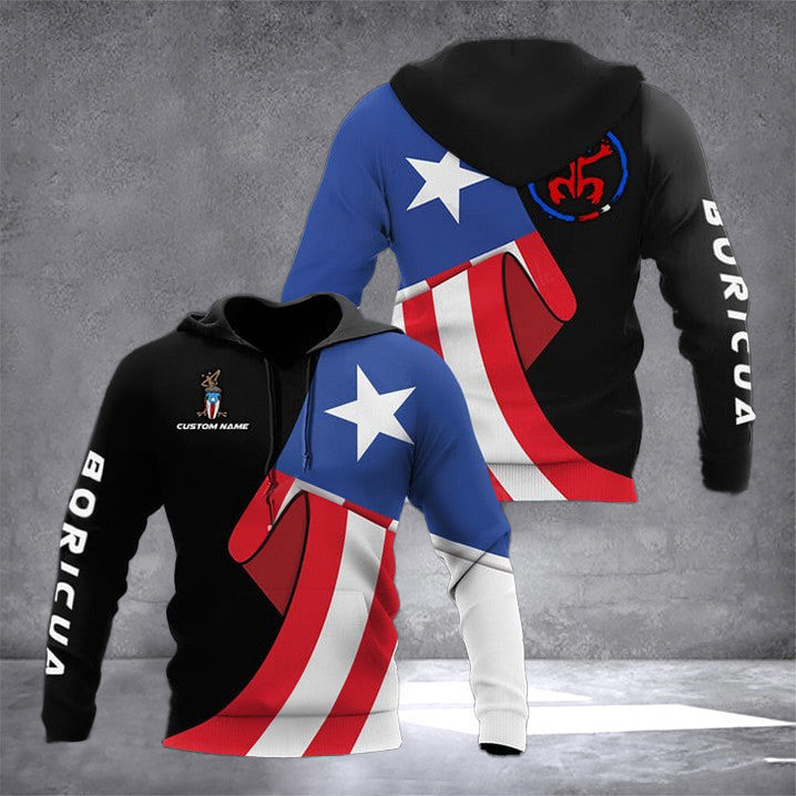 Custom Boricua Coqui Puerto Rico Flag Hoodie Best Gift For A Puerto Rican