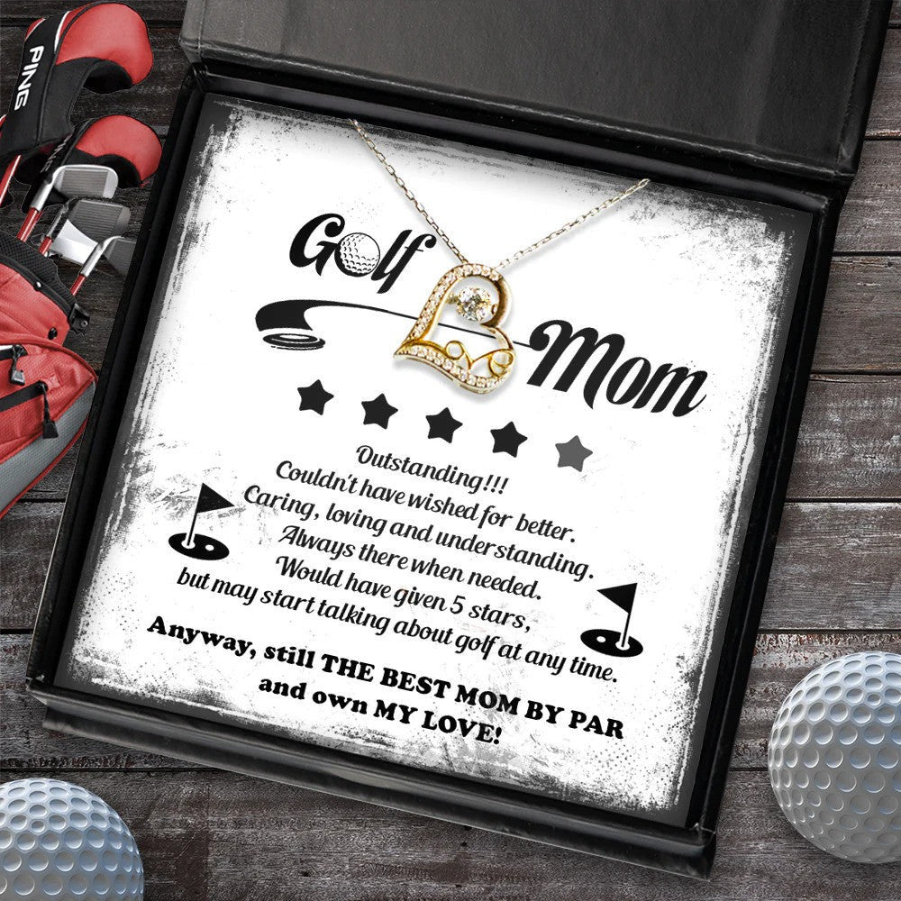 To My Golf Mom Heart Love Dancing Necklace First Mothers Day Jewelry Mom Gifts For Golf Lovers