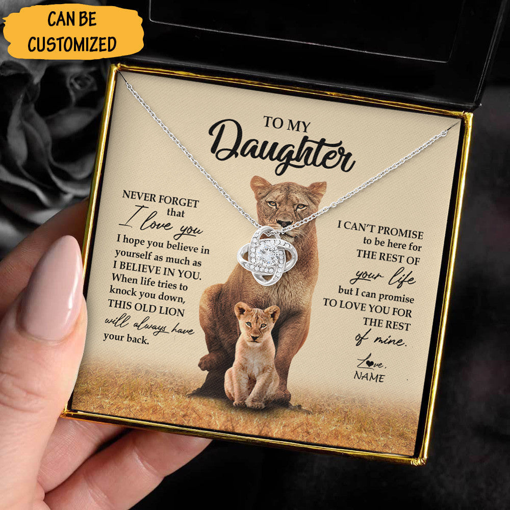 Personalized To My Daughter Necklace From Dad Lion To My Daughter Love Knot Necklace Gifts From Dad