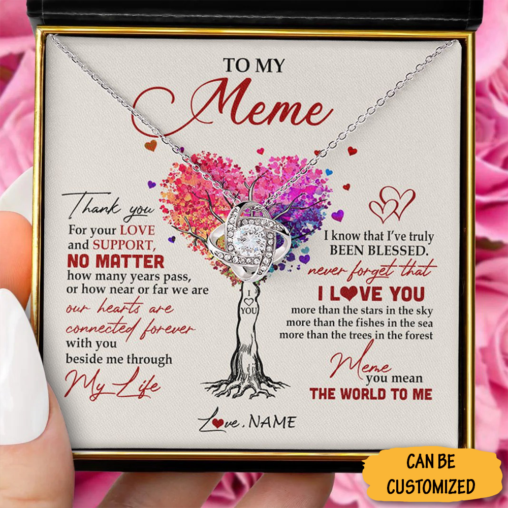 Personalized To My Meme Necklace Love Knot Necklace Jewelry Meme Grandma Gifts Christmas Ideas