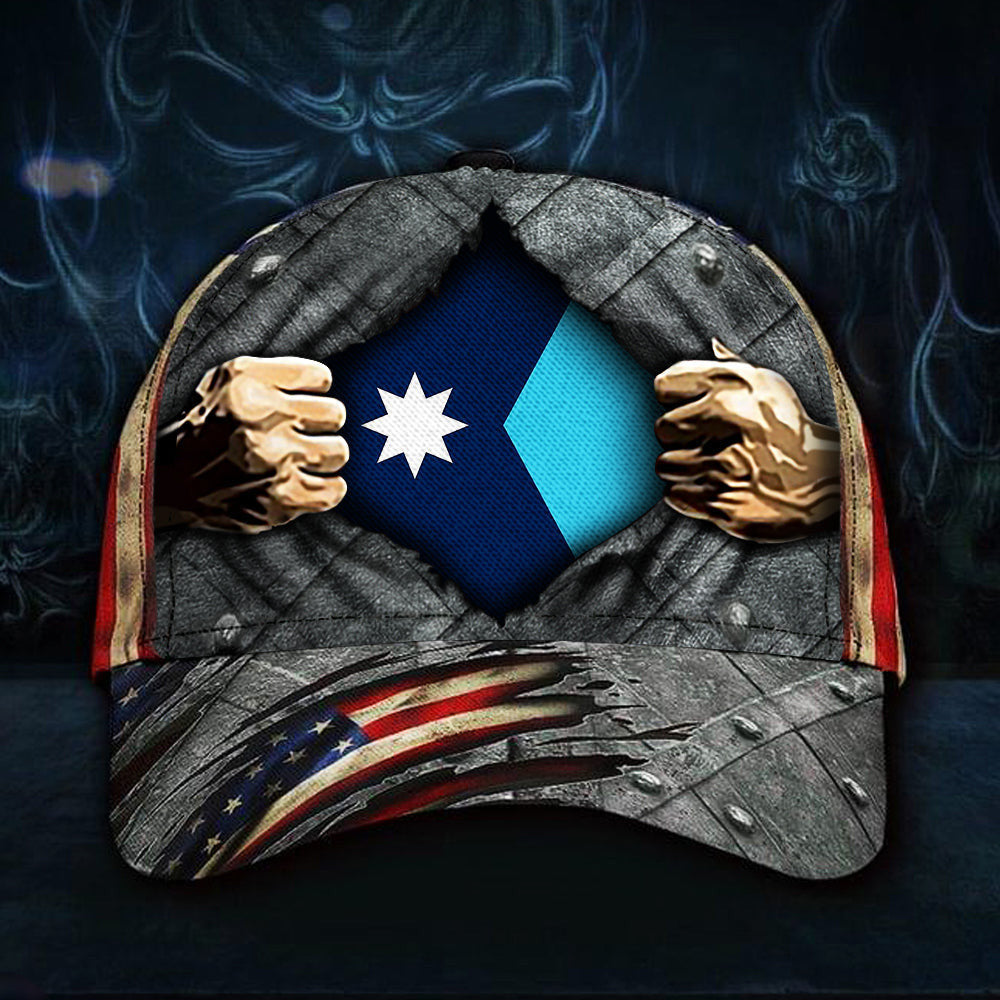 New Minnesota State Flag Hat Inside American Flag Baseball Cap Patriotic Merchandise