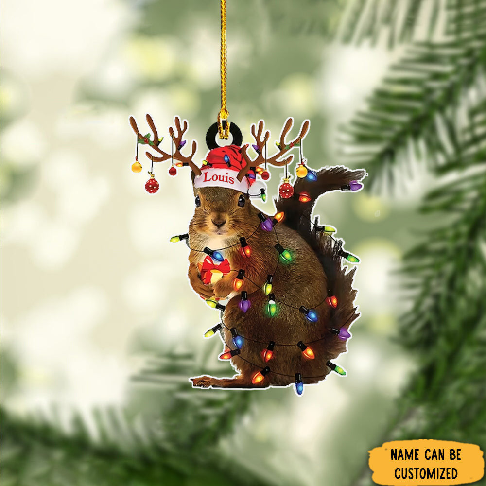 Personalized Reindeer Squirrel Ornament 2024 Christmas Ornaments Xmas Tree Decorations