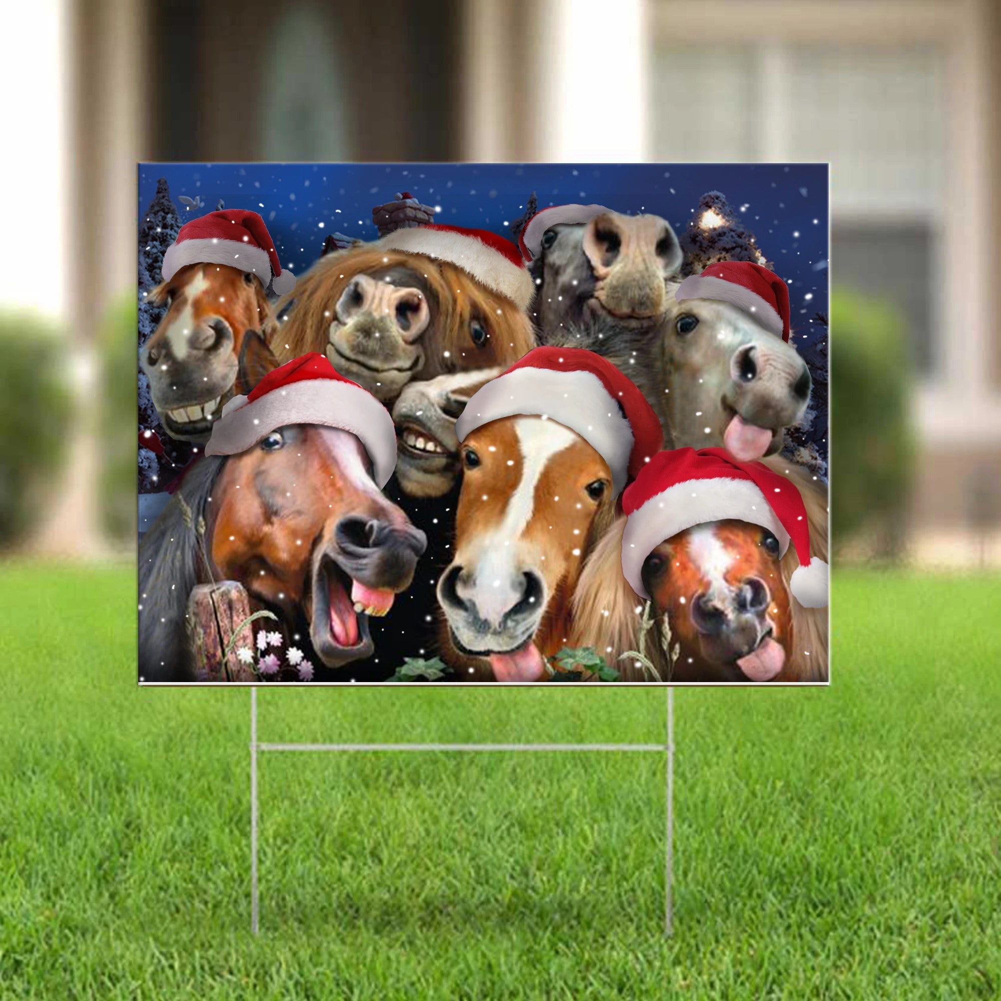 Horse Christmas Yard Sign Horse Christmas Ornament Outdoor Wall Decor Christmas Welcome Sign