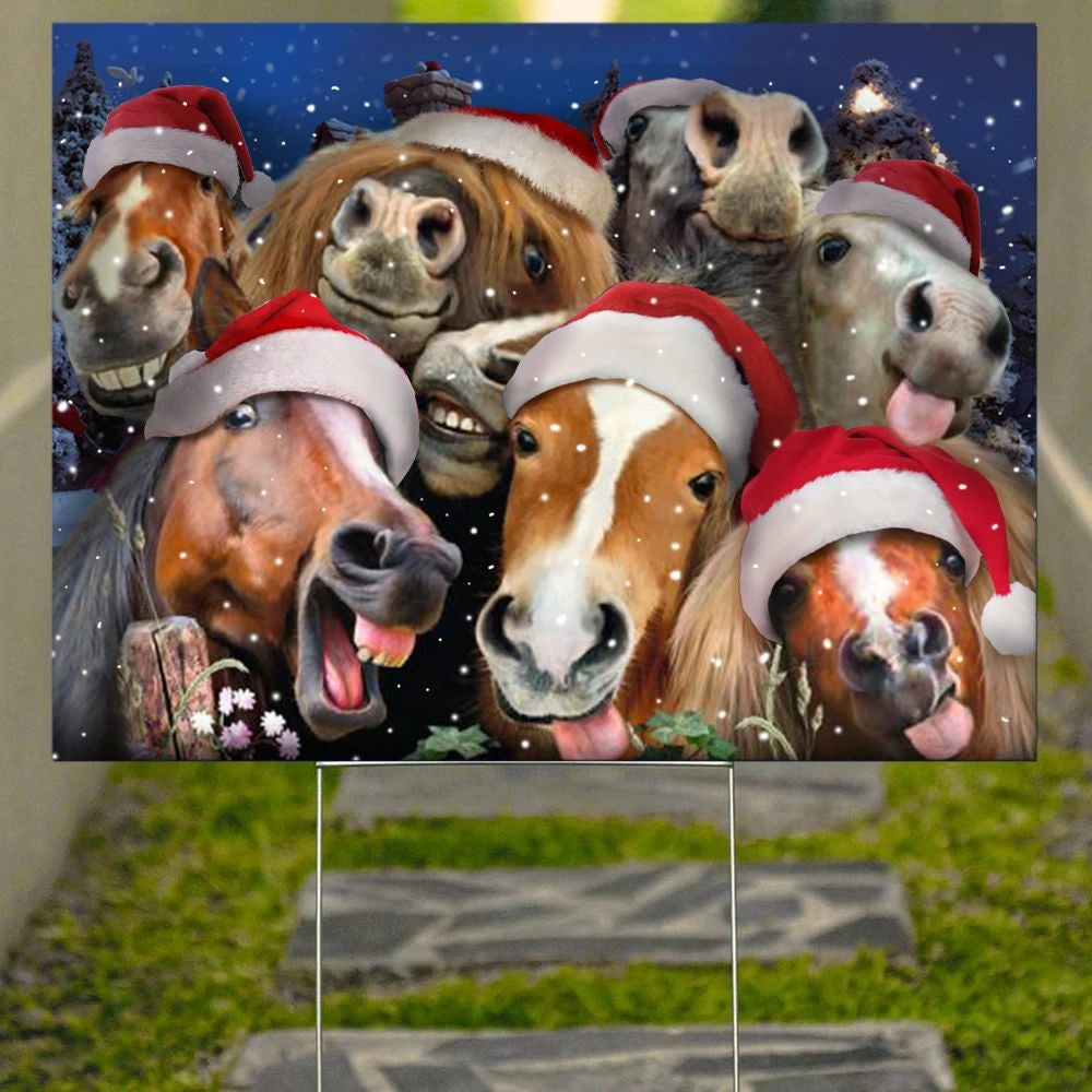 Horse Christmas Yard Sign Horse Christmas Ornament Outdoor Wall Decor Christmas Welcome Sign