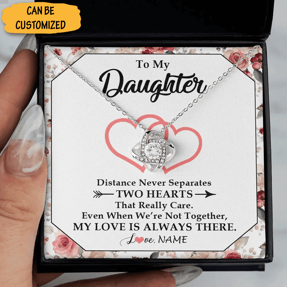 Customized To My Daughter Necklace From Mom Dad Silver Love Knot Necklace Thoughtful Gifts For Daughters