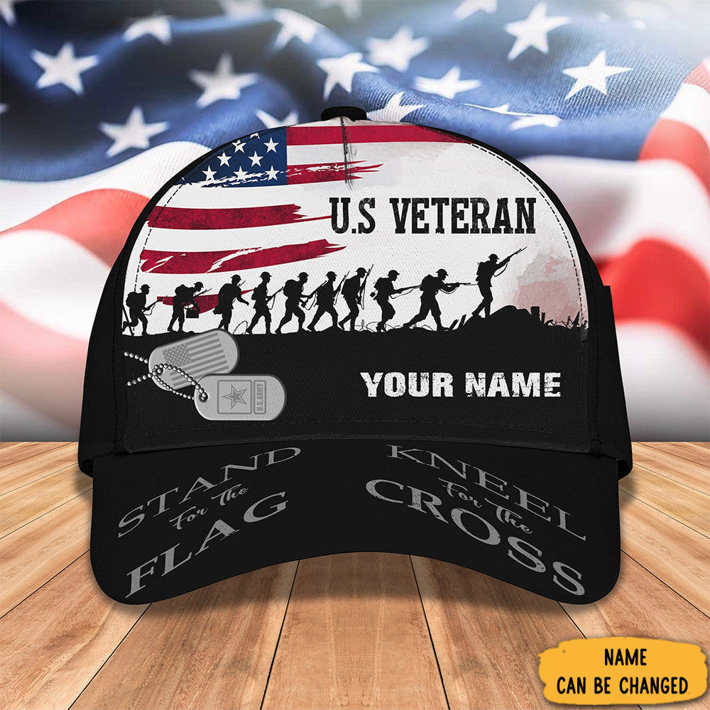 Custom Army Veteran Hat Stand For The Flag Kneel For The Cross Veterans Day Church Gifts
