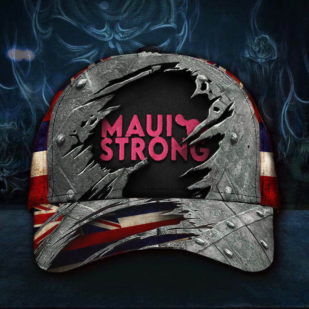 Maui Strong Hat Old Retro Pray For Maui Lahaina Strong 2024 Hat Hawaii Flag Gifts