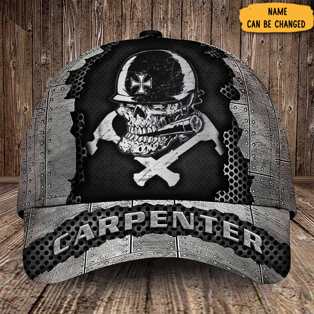 Personalized Skull Carpenter Hat Mens Unique Christmas Gifts For Carpenters
